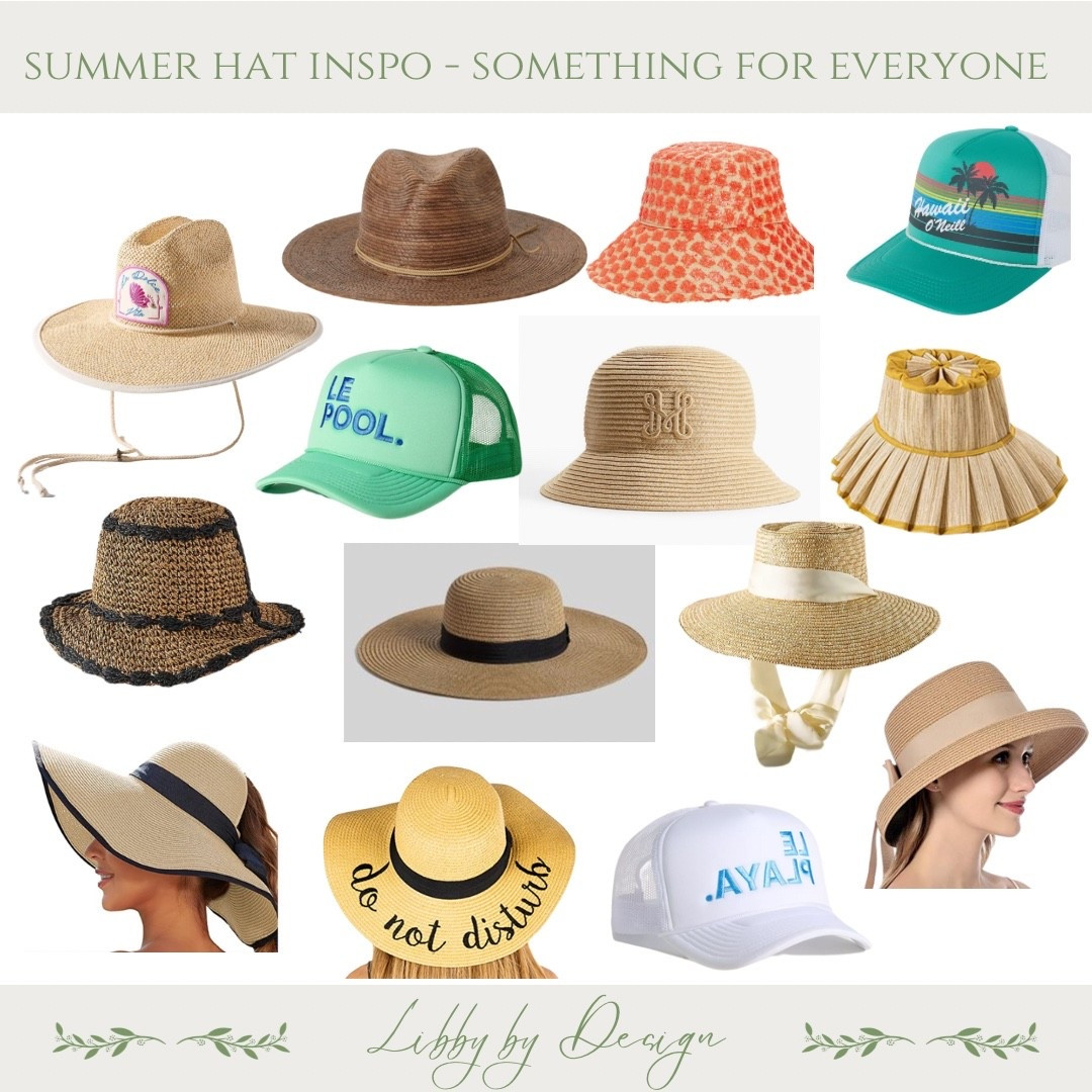 Summer Hat Inspo - something for everyone 


#LTKStyleTip #LTKSeasonal #LTKTravel