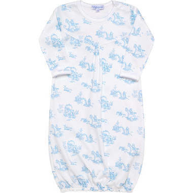 Toile Gown, White & Blue | Maisonette