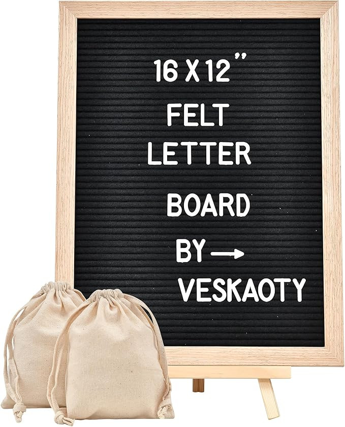 Felt Letter Board with 402 Letters, Numbers & Symbols - 12 x 16 inch Large Changeable Message Boa... | Amazon (US)