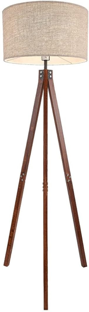 Tripod Floor Lamp Wooden Reading Light E27 Socket Floor Lamp Bedside Lamp for Living Room Bedroom... | Amazon (US)