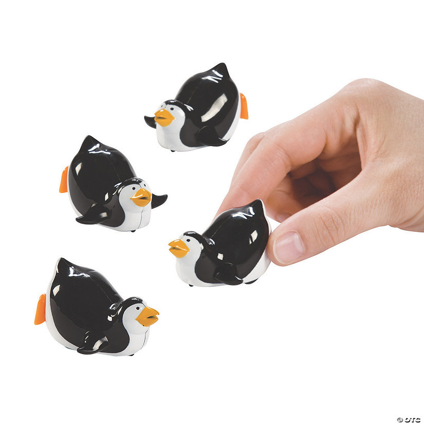 2" Mini Penguin Black & White Plastic Pull-Back Toys - 12 Pc. | Oriental Trading Company
