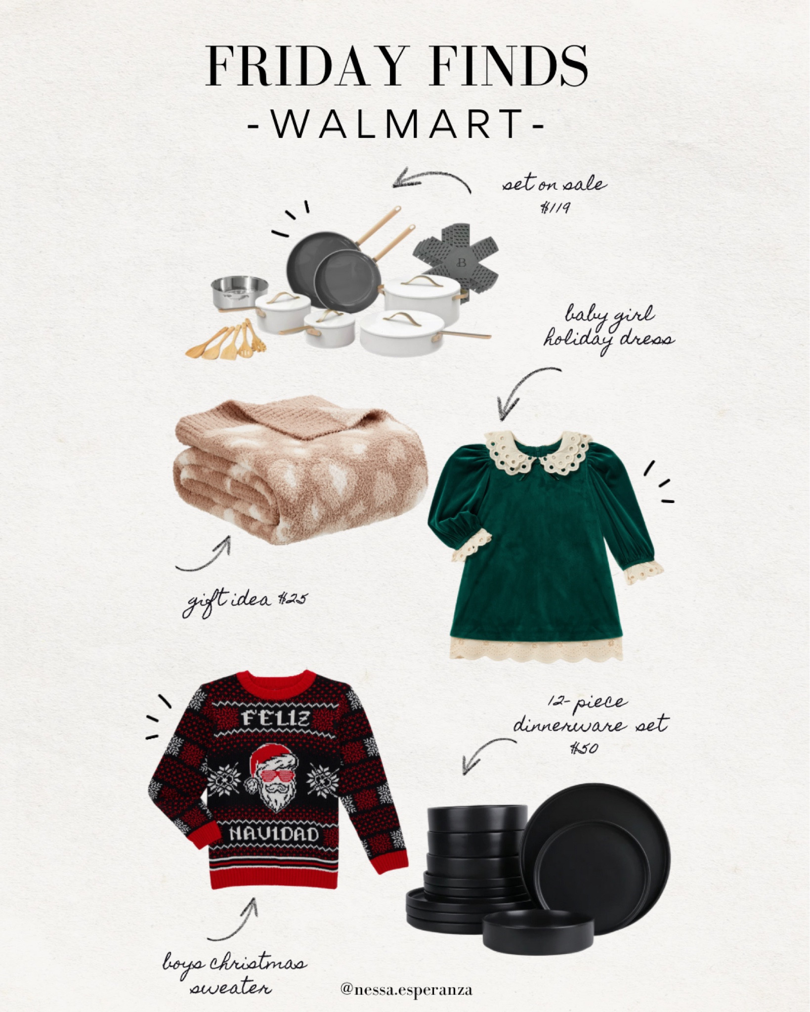 FRIDAY FINDS 12/9

Walmart finds, holiday outfits, gift ideas, kitchen gift ideas, Christmas ugly sweater, gifts under $50, barefoot blanket dupe, Christmas, holiday gift guide 

#LTKfamily #LTKsalealert #LTKHoliday