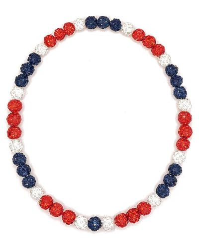 Baseball Bead Necklace, Baseball Necklace for Men, 16/18/20" Baseball Ice Necklace Cool Gifts, Rhinestone Baseball Bling Necklace Inspired Sports Jewelry Gift (Red Bluish Black White, 20 inch) | Amazon (US)
