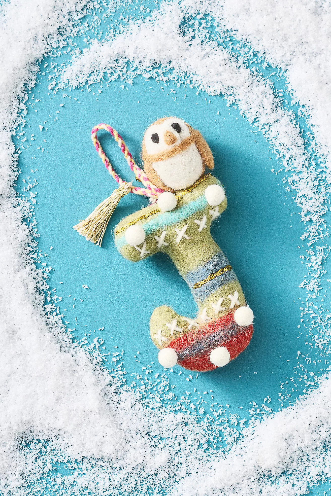 Forest Friends Monogram Wool Felt Ornament | Anthropologie (US)