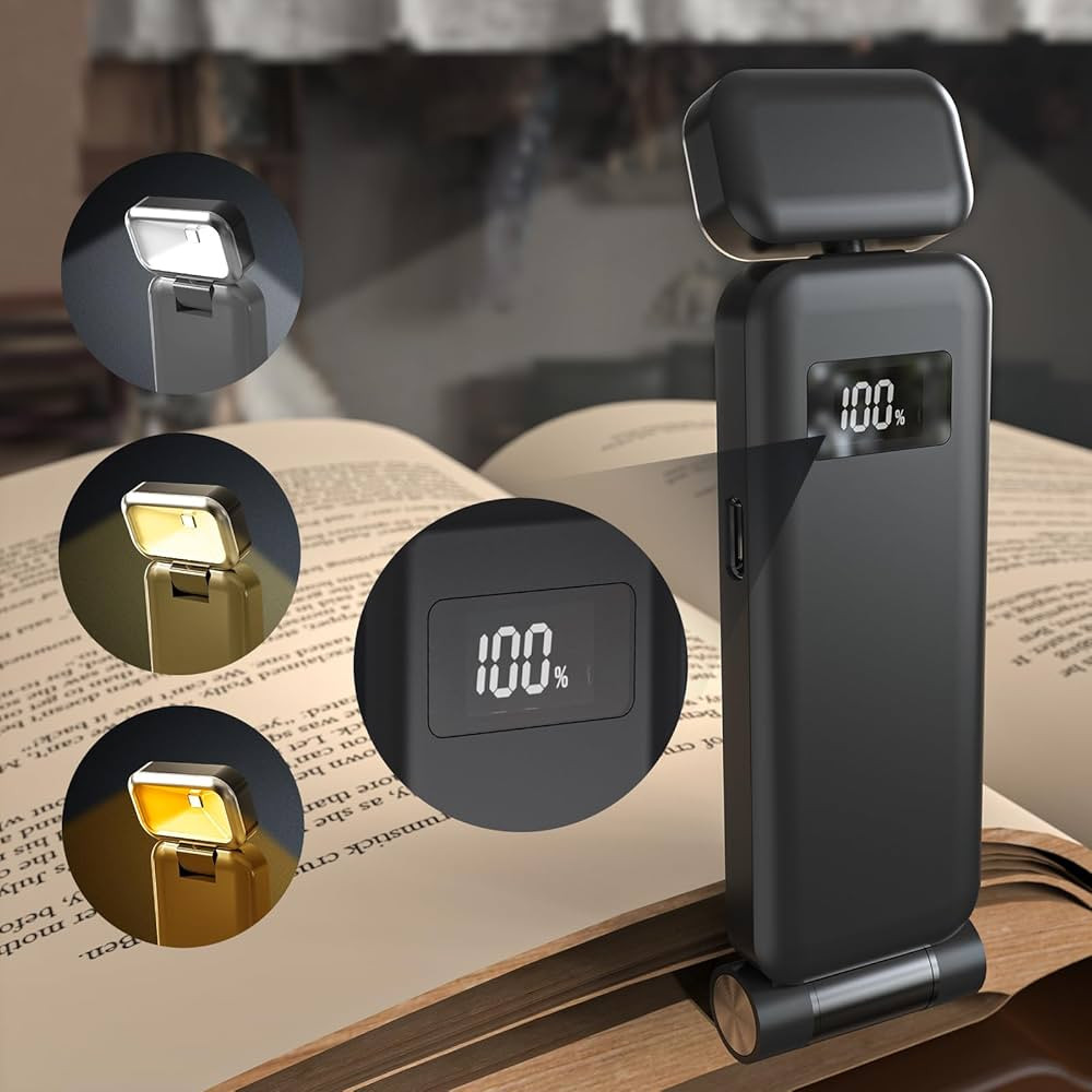 Book Light, Rechargeable Reading Light in Bed at Night with Power Display, Ultralight Clip-on LED... | Amazon (US)