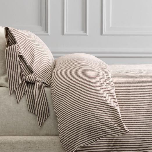 Pierce & Ward Cotton Linen Stripe Duvet Cover & Shams | West Elm (US)