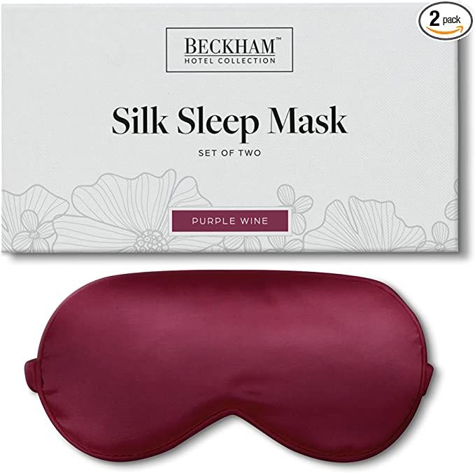 Beckham Hotel Collection Silk Sleep Mask - Pack of 2, 100% Mulberry Silk Sleeping Mask for Women ... | Amazon (US)