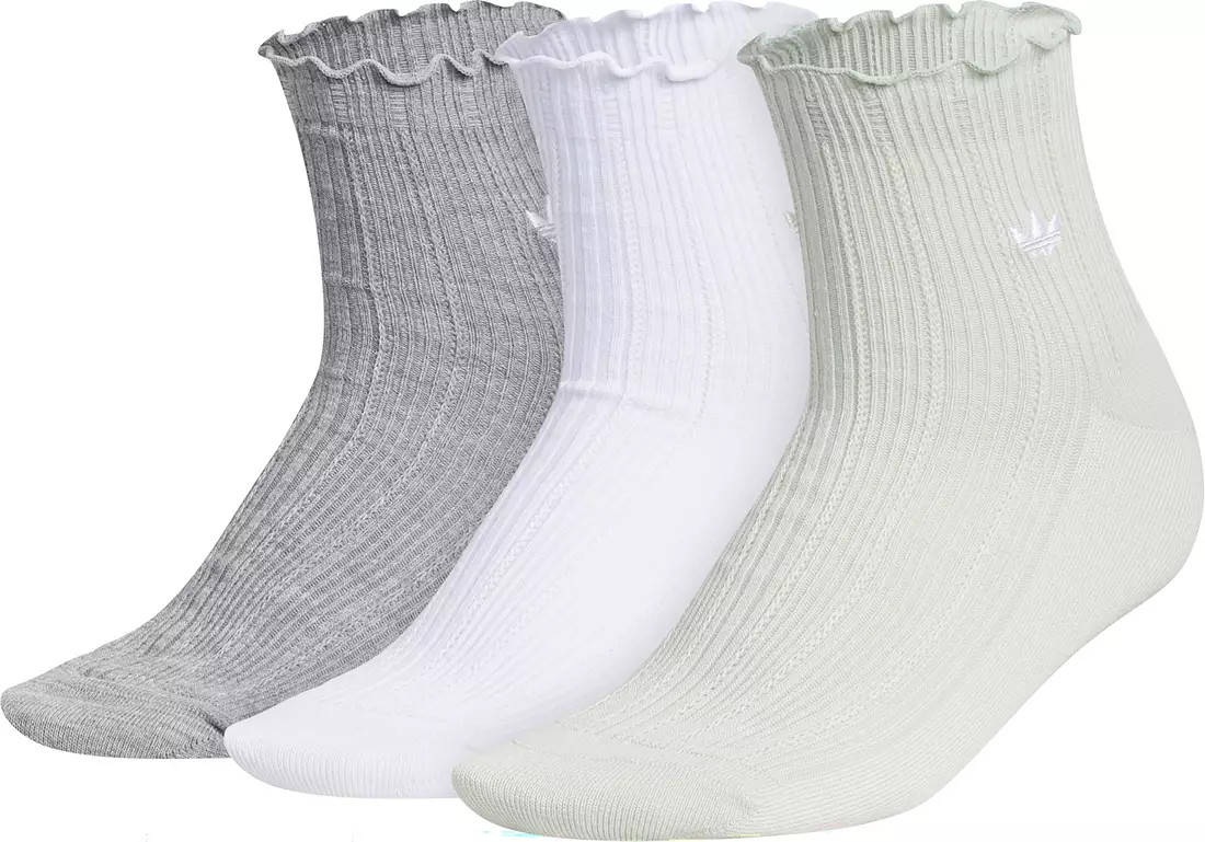 adidas Original's Ruffle Quarter Socks - 3 Pack | DICK'S Sporting Goods