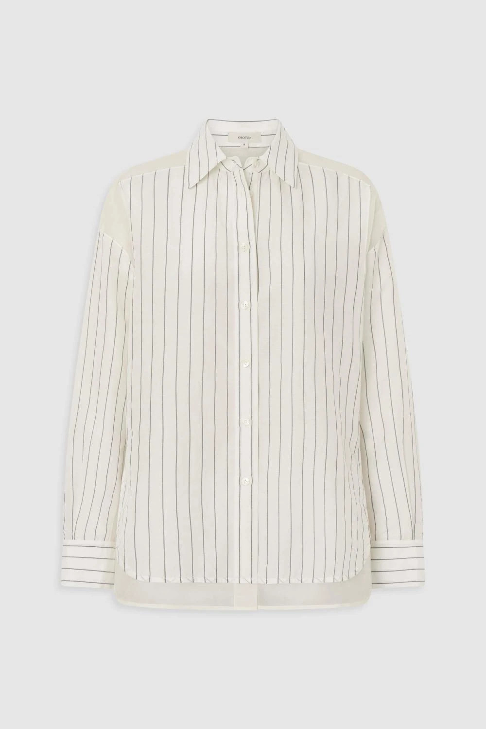 Panelled Pinstripe Shirt Antique White | Oroton