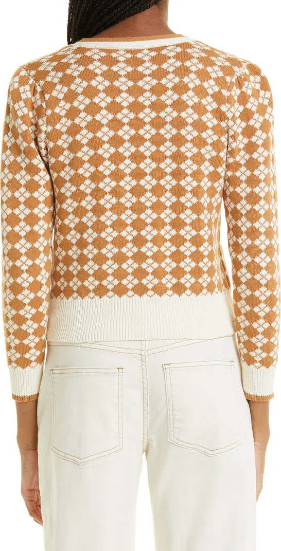 Veronica Beard Adaire Argyle Cotton Cardigan | Nordstrom | Nordstrom