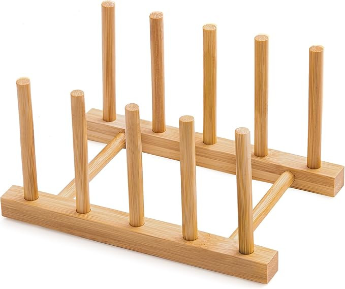 Bamboo Dish Drying Rack for Kitchen Counter and Cabinet, Dish/Book/Plate/Bowl/Cup/Cutting Board/P... | Amazon (US)
