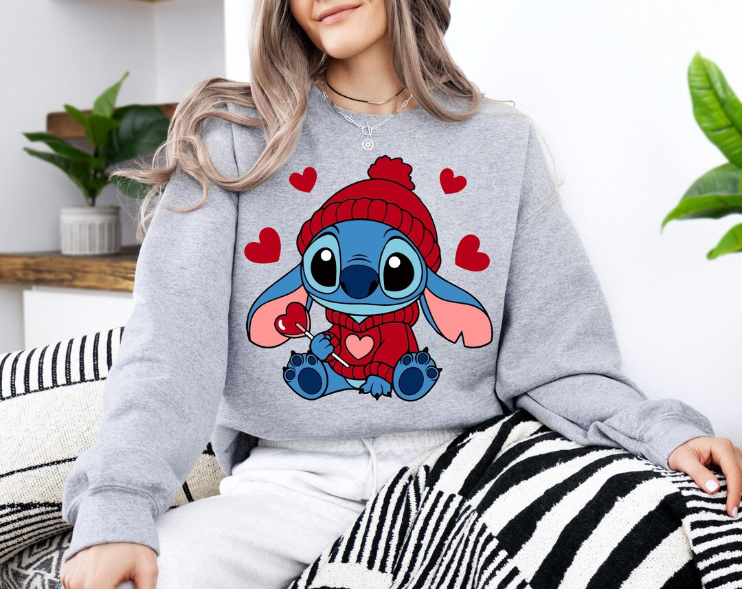 Stitch Valentine's Day Sweatshirt, Disney Love Sweater, Lilo and Stitch Shirt, Disneyland Xoxo T-... | Etsy (US)