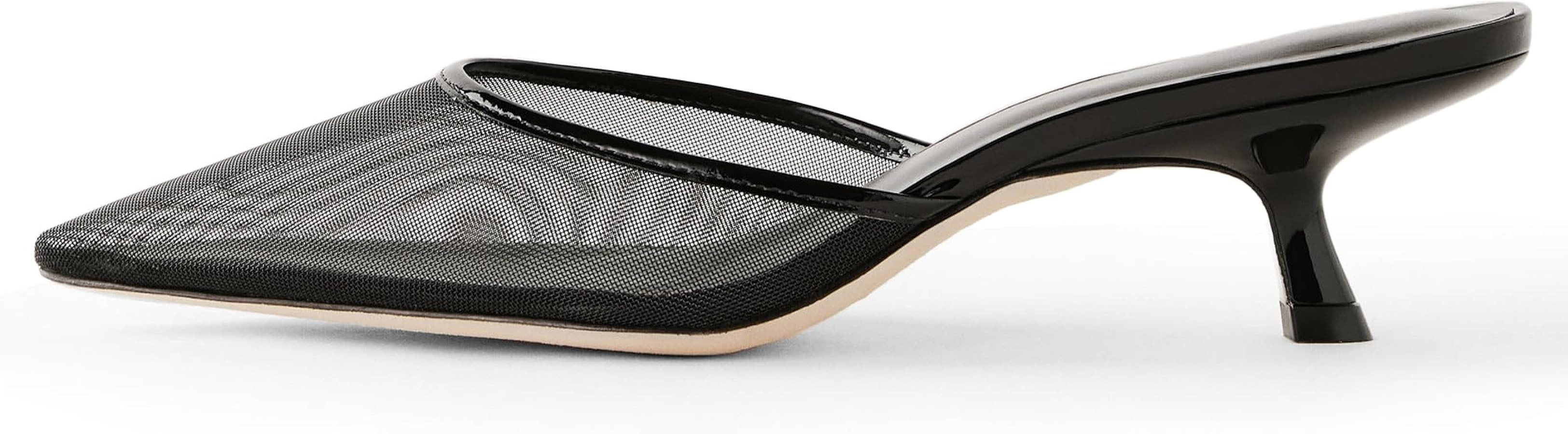 Women Kitten Heels Mules Closed Pointed Toe Slip on Backless Stiletto Slingback Heels Wedding Dre... | Amazon (US)