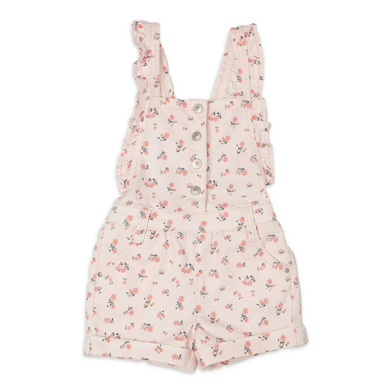 Wonder Nation Toddler Girls Ruffle Shortall, Sizes 2 Toddler-18 Months | Walmart (US)