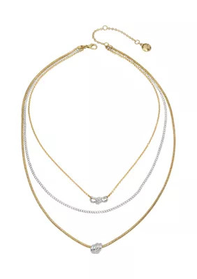 Two Tone Knot Layered Necklace | Belk
