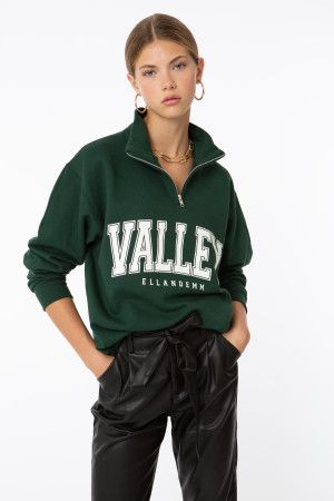 Valley Half Zip- Green | EllandEmm