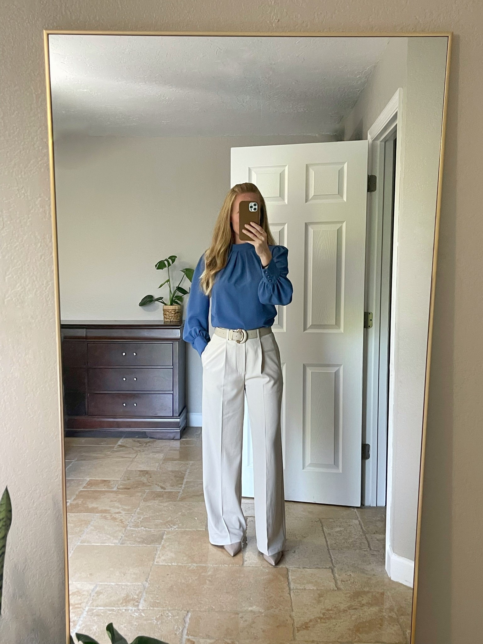 Hands down my favorite trousers! Great quality, not see through & under $50. Lots of color options. Wearing a small. 

Women's office looks, business casual looks for women, women’s trousers, women’s work tops 

#LTKWorkwear #LTKFindsUnder50 #LTKFindsUnder100