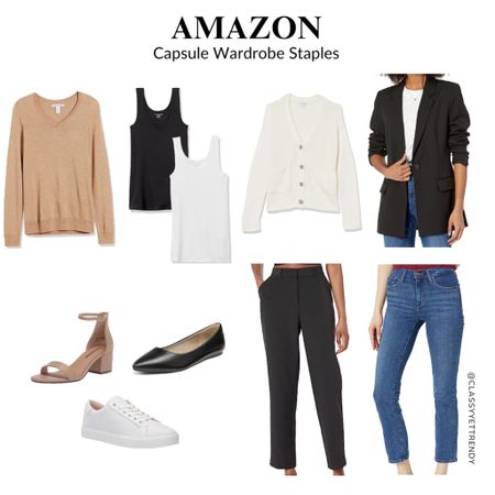 Capsule wardrobe staples on Amazon ✔️ Closet foundation essentials that are also budget buys.  
