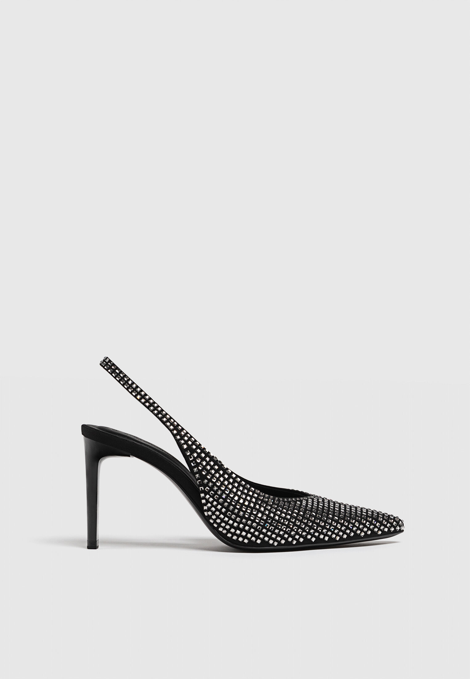 High-heel slingback rhinestone shoes - Women's All | Stradivarius United Kingdom | Stradivarius (UK)