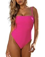 CUPSHE Women Swimsuit One Piece Bathing Suit Square Neck Cutout Back Tummy Control with Adjustabl... | Amazon (US)