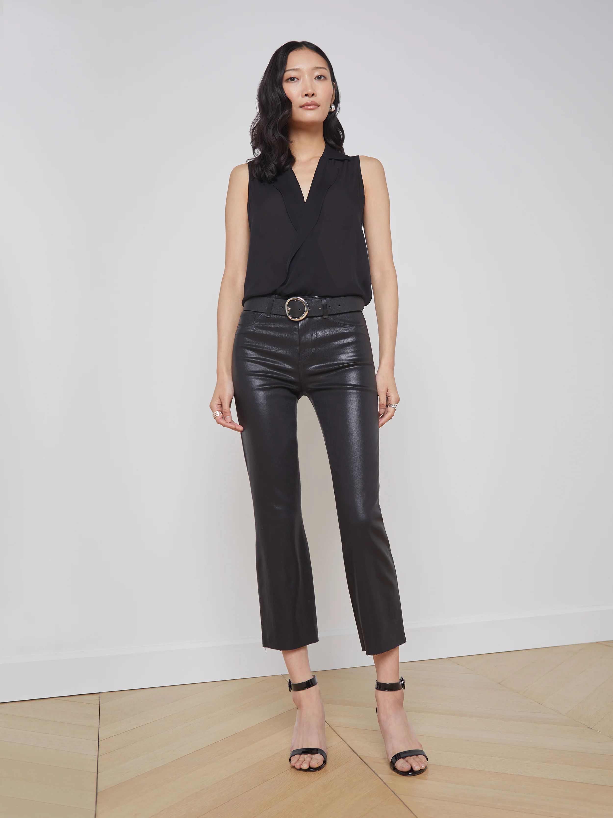 L'AGENCE Kendra Coated Jean In Noir Coated | L'Agence