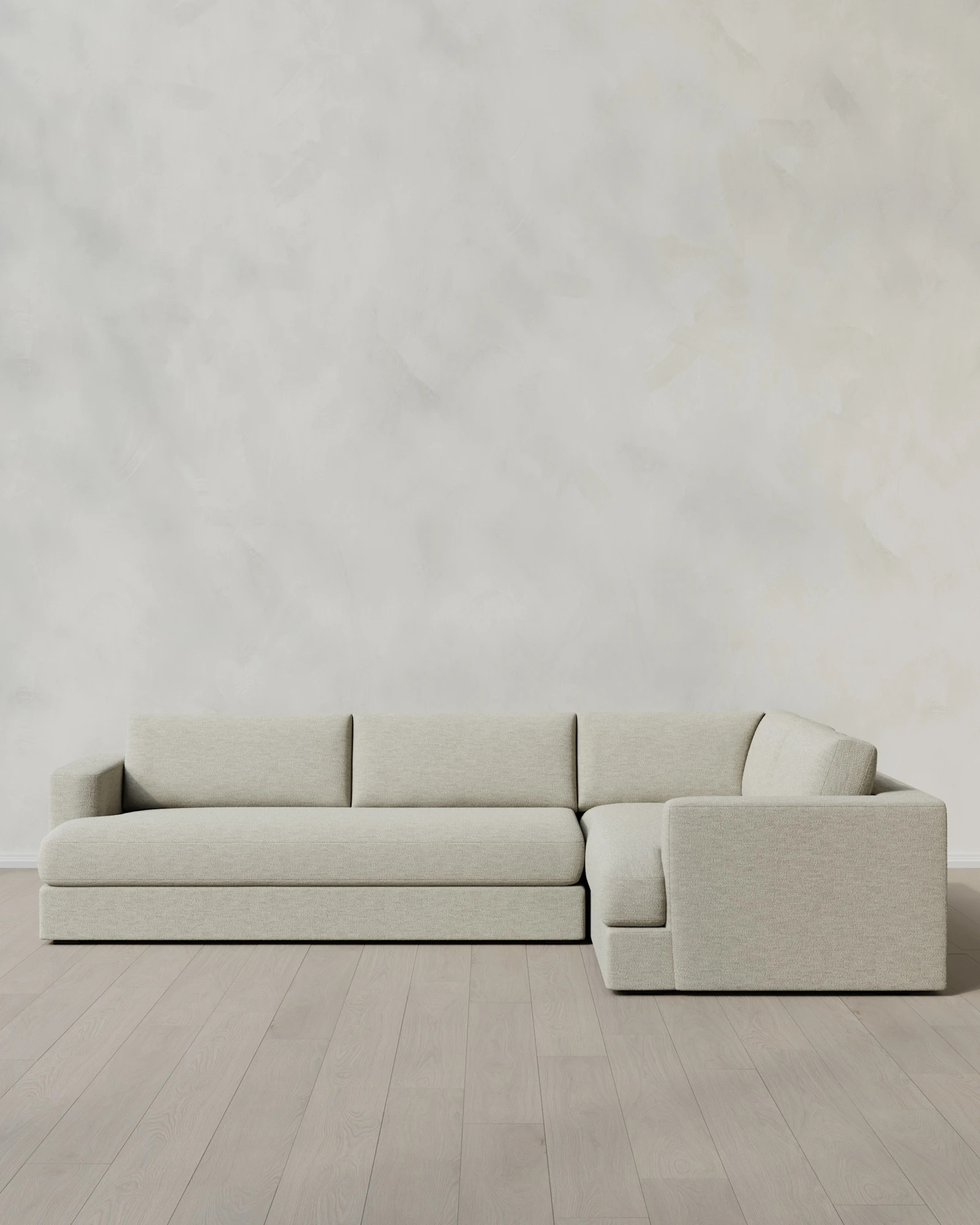 Sierra Curved Arm L Sectional in Performance Basketweave | Quince