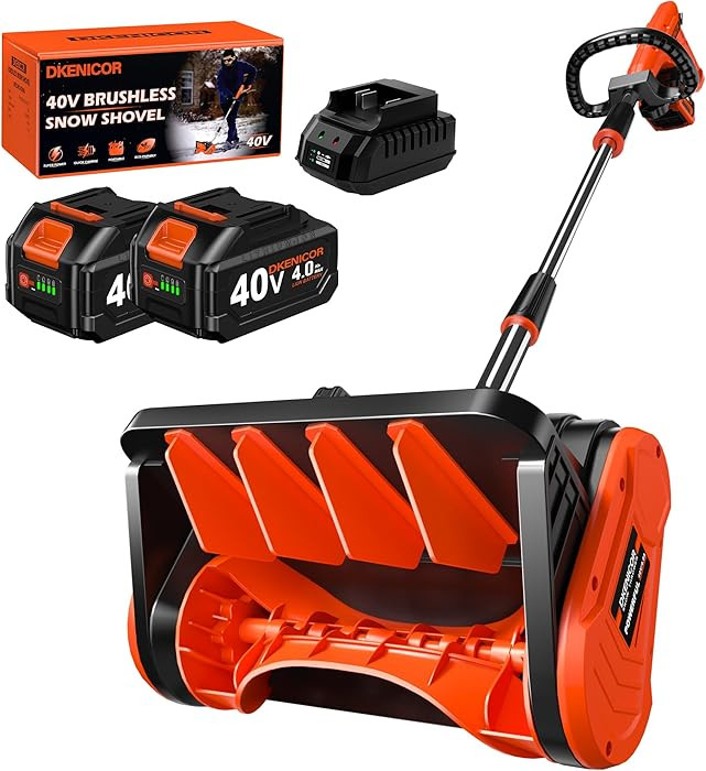 40V Cordless Snow Shovel, 13-Inch | 2 x 40V 4.0A Battery Powered Snow Blower, Powerful Brushless ... | Amazon (US)