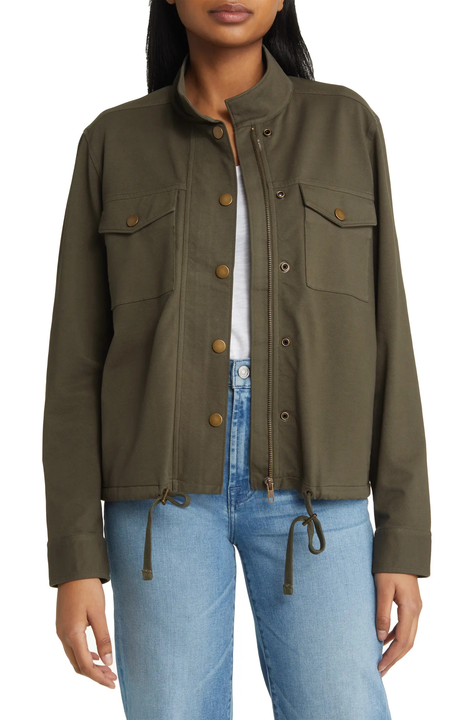 Caslon® Stretch Organic Cotton Soft Jacket | Nordstrom | Nordstrom