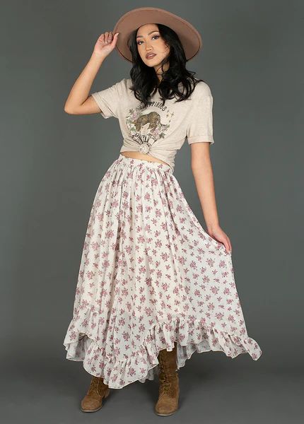 *NEW* Arely Skirt in Bone White Caroline Floral | Joyfolie