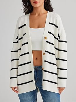 EFAN Women's Cardigan 2023 Open Front Oversized Button Lightweight Sweaters V Neck Loose Cardigan... | Amazon (US)