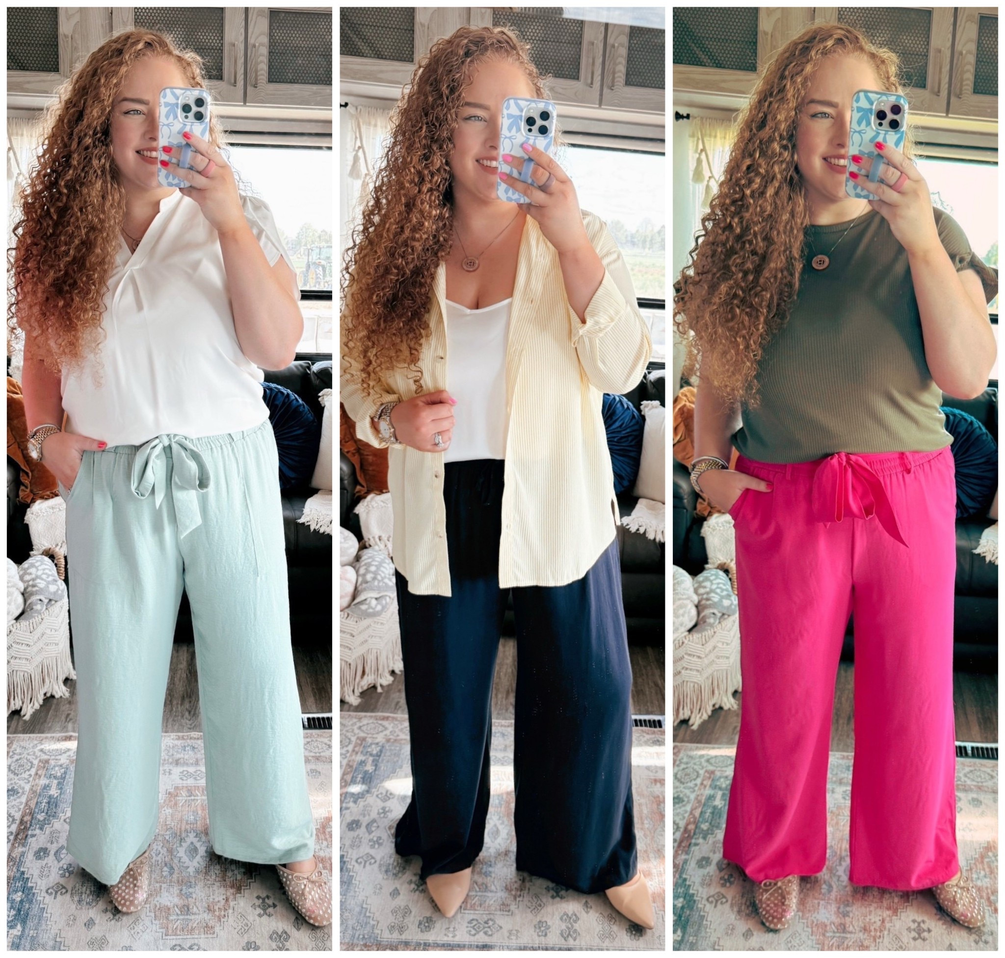 Three office looks that say polished but make it cute 💼✨ Professional, comfortable, and totally work ready 🤩work wear | amazon work wear | work wear inspo | amazon work wear inspo | office wear | office look | office outfit inspo | amazon office outfit inspo | work pants | amazon work pants | amazon dress pants | green dress pants | white top | amazon white top | white blouse | amazon white blouse | mules | rhinestone mules | dolce vita mules | amazon fashion | amazon finds | summer office outfit inspo | summer work wear | teacher outfit inspo | summer outfit | green blouse | amazon green blouse | green top | amazon green top | pink dress pants | amazon pink dress pants | navy dress pants | amazon navy dress pants | white tank top |
Amazon white tank top | silky tank top | amazon white silky tank top | yellow button down | Amazon yellow button down | yellow striped button down | amazon yellow striped button down | neutral mules | amazon mules | butter yellow | butter yellow trend | butter yellow fashion 

#LTKSummerEdit #LTKMidsize #LTKSaleAlert