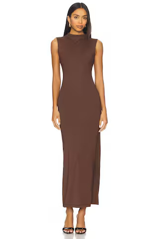 Bardot Veneda High Neck Maxi Dress in Chocolate from Revolve.com | Revolve Clothing (Global)