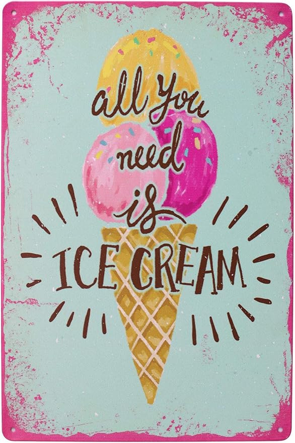 UOOPAI All You Need is ICE Cream Vintage Metal Sign | Amazon (US)