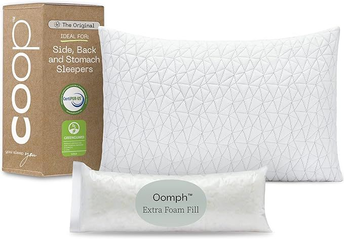 Coop Home Goods Original Loft, Queen Size Bed Pillows for Sleeping - Adjustable Cross Cut Memory ... | Amazon (US)