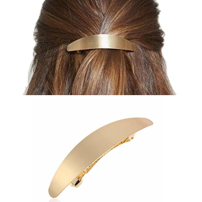 Zeshimb Snap Hair Pin Clip Gold Bun Hair Barrette Metal Hair Holder Clips Spring Minimalist Hair ... | Amazon (US)