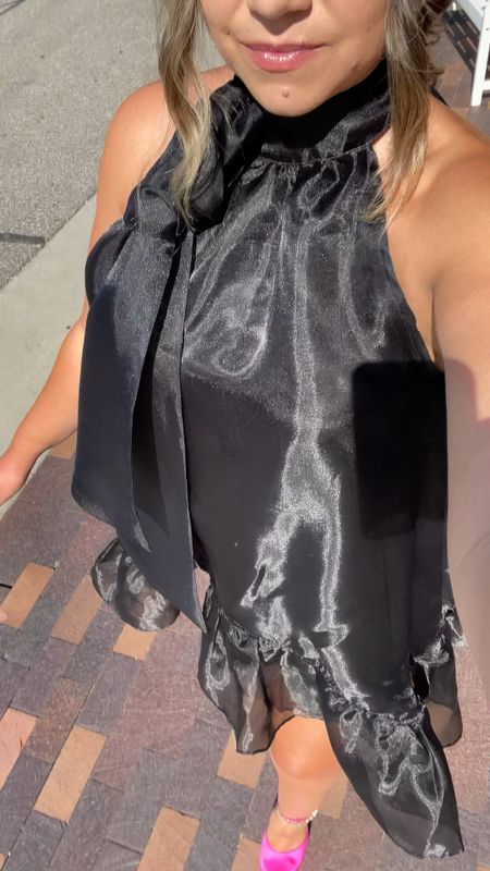Wedding guest dress perfect for the summer! It’s a mini dress with lots of room, fitting true to size, but can fit lots of space under it. I’m wearing a size large to a rehearsal dinner 

#LTKunder100 #LTKshoecrush #LTKwedding