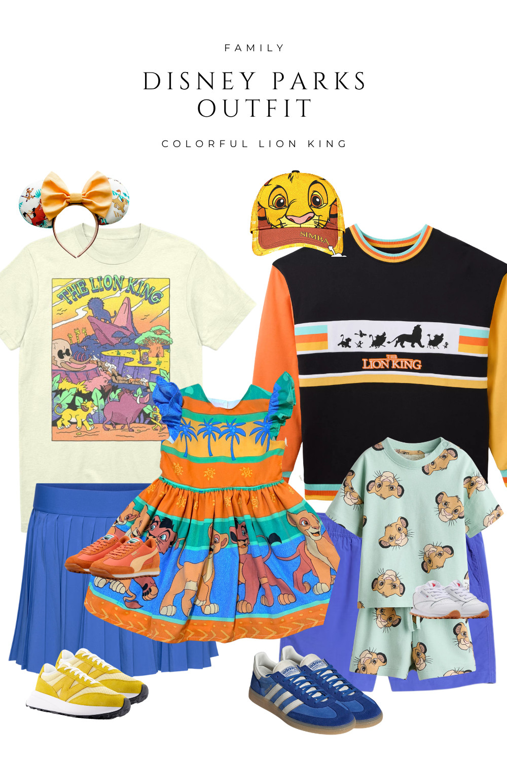  

Colorful family outfit inspired by The Lion King for your next Disney parks day. Bright graphic tees, a vibrant character dress, and coordinating sneakers make this look fun, comfortable, and park-ready. Matching sibling sets with Simba prints and bold sunset colors are perfect for photos, long park days, and keeping everyone cool and stylish.

 

#LTKootd #LTKTravel #LTKKids