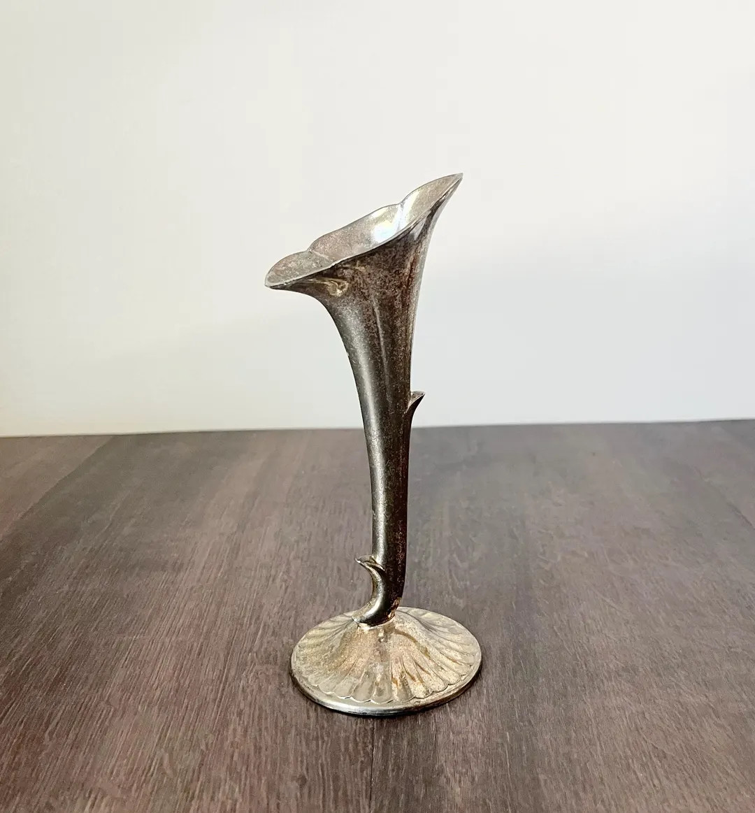 Vintage Raimond Silver Plated Calla Lily Flower Bud Vase – Small Trumpet Stem Vase – Elegant ... | Etsy (US)