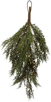 Hanging Faux Cedar Branch with Cream Color Rice Berries | Amazon (US)