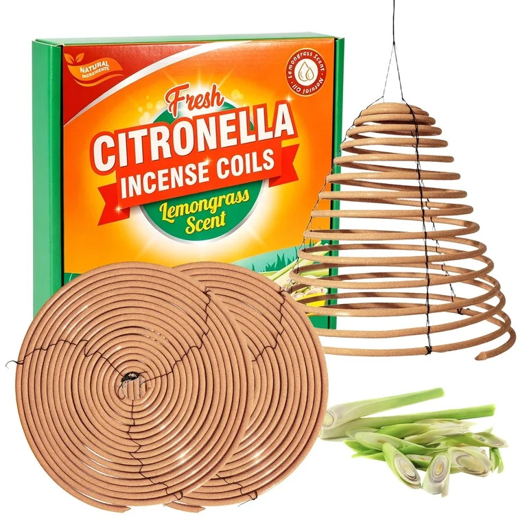 SCENTORINI Large Hanging Citronella Coil, Outdoor Lemongrass Incense Coils, Citronella Oil Incens... | Walmart (US)