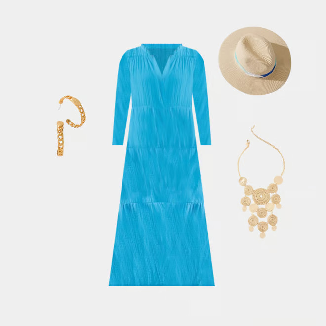 ¾ Sleeve Tiered Skirt Maxi Dress | Chico's