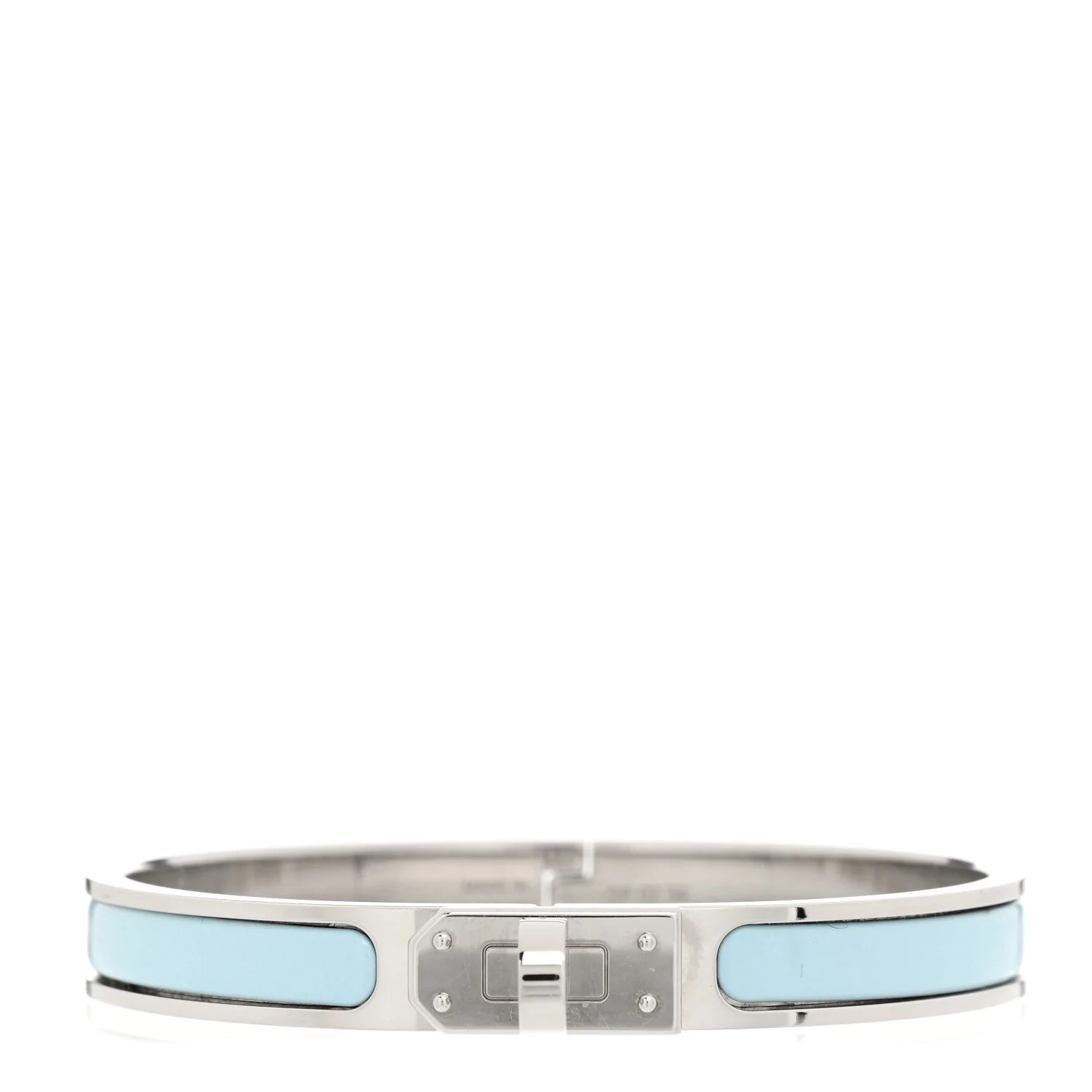 Enamel Mini Clic Kelly Bracelet GM Bleu Polaire | FASHIONPHILE (US)