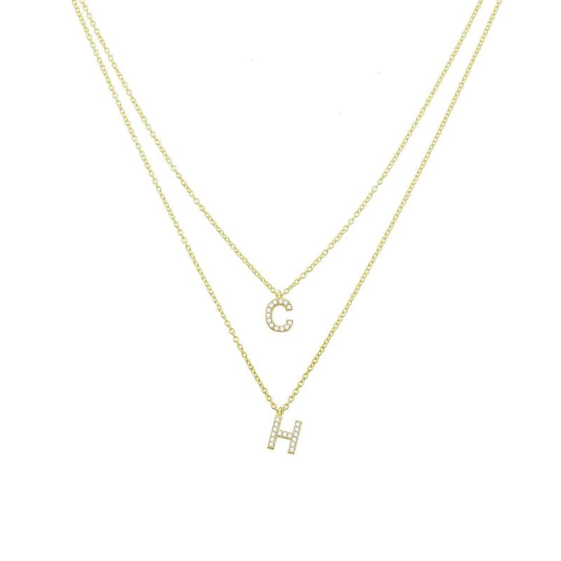 Custom Double or Triple Layered Initial Necklace | The Sis Kiss