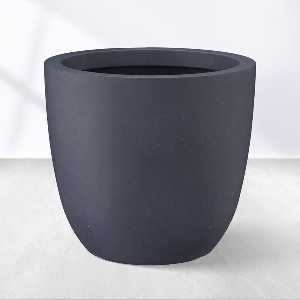 Kante 18 Inch Dia Round Concrete Planter, Indoor Outdoor Large Plant Pot with Drainage Hole and R... | Amazon (CA)