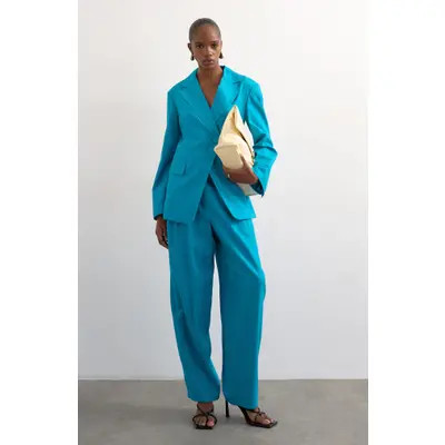 Topshop Occasion Barrel Pants in Turquoise at Nordstrom, Size 6 Us | Nordstrom