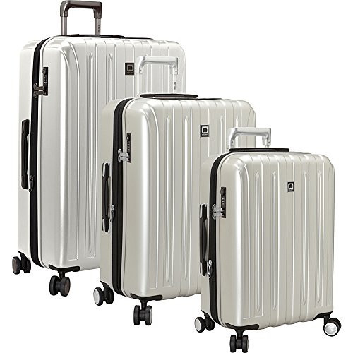 DELSEY Paris Titanium Hardside Expandable Luggage with Spinner Wheels, Silver, 3-Piece Set (21/25/29) | Amazon (US)