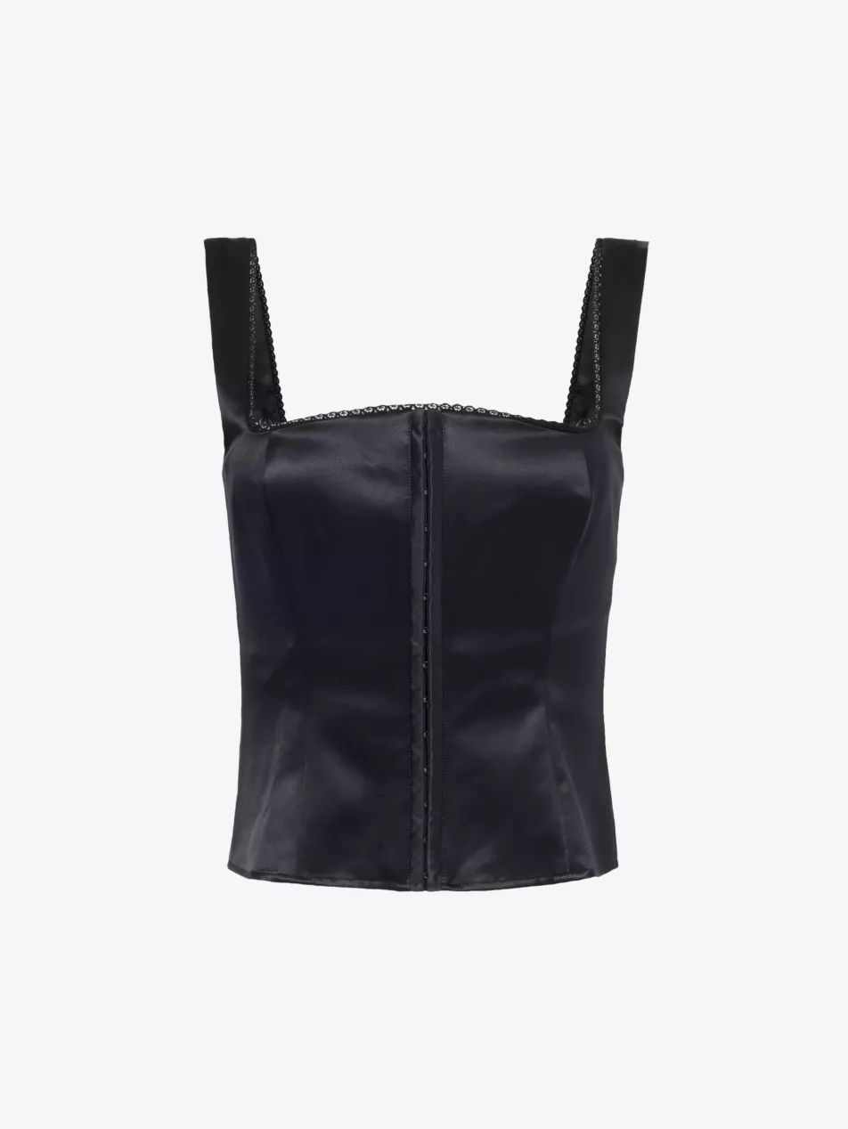 Tagliatelle corset-style silk top | Selfridges