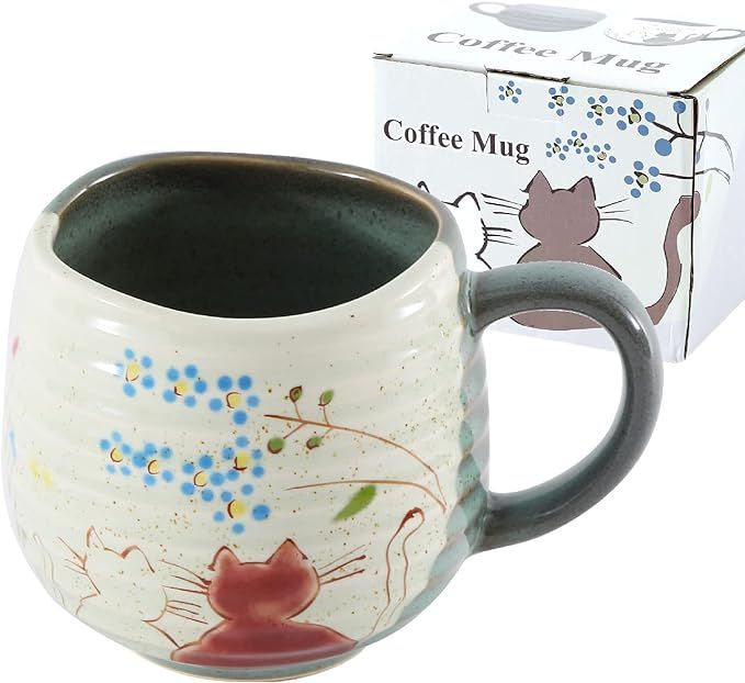 japanese tea cup cat Mug Kutani Yaki(ware) Coffee Mug Sunny Place (White, 1) | Amazon (US)