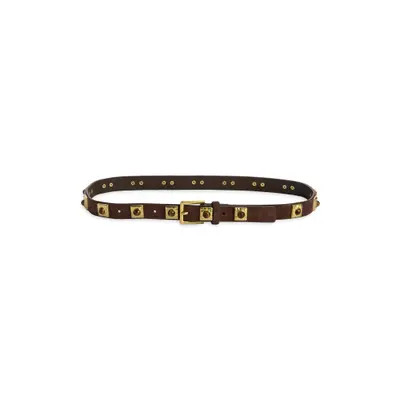 Treasure & Bond Dolly Stone Detail Leather Belt in Black at Nordstrom, Size Medium | Nordstrom
