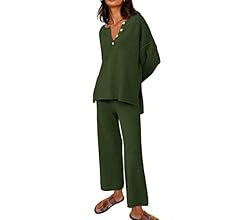 Women's 2 Piece Trendy Outfits Oversized Slouchy Matching Lounge Sets Cozy Knit Loungewear Sweate... | Amazon (US)